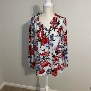 LOFT Long Sleeve Sheer Blouse